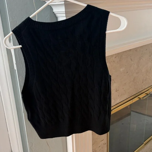 J. Crew Cashmere Black V-Neck Sweater Vest - Picture 4 of 6